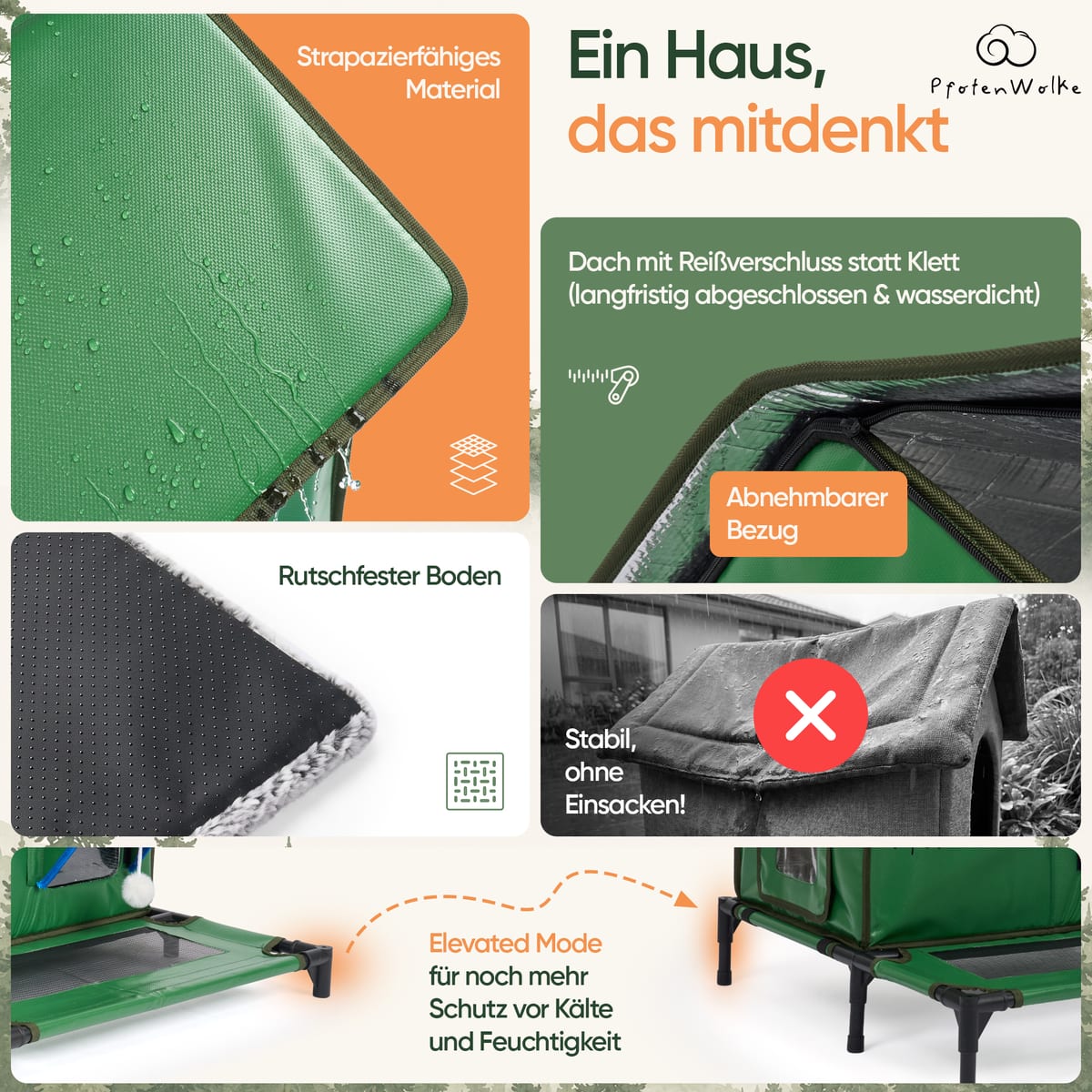 Strapazierfähiges wasserdichtes PVC-Material mit Reißverschluss-Dach